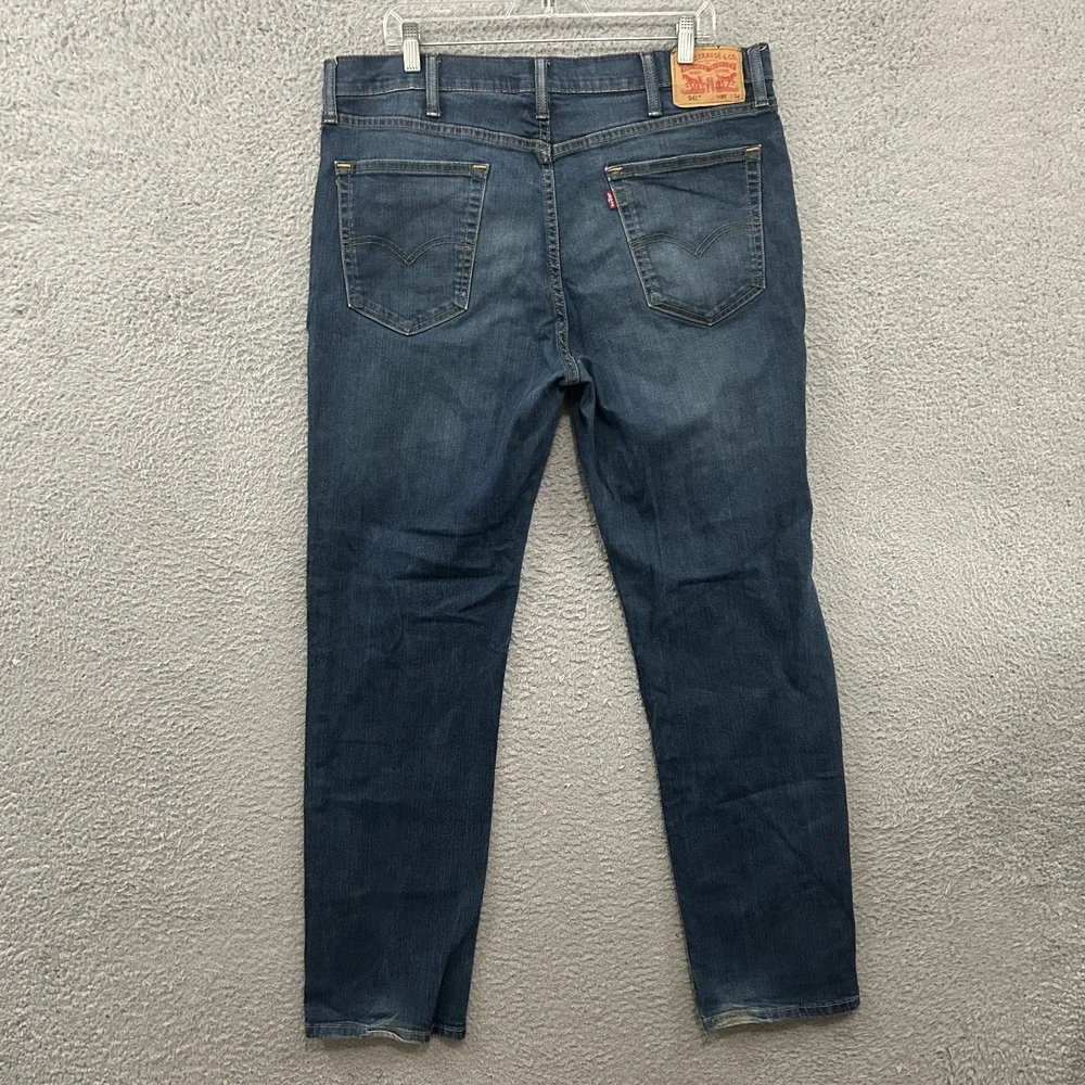 Levis Jeans Mens 38x34 Blue Denim 541 Athletic Fit Stretch American Red Tab